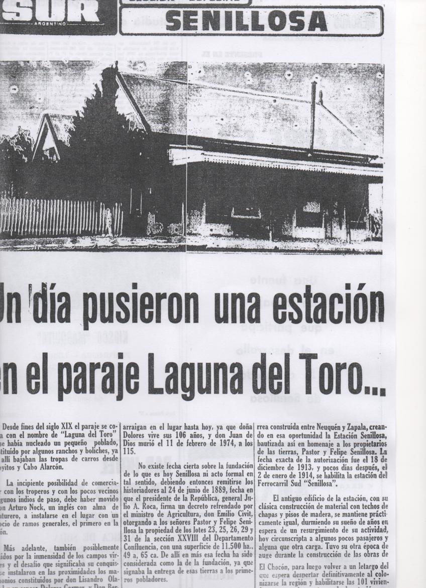 Primera hoja del diario «Sur Argentino», 1913